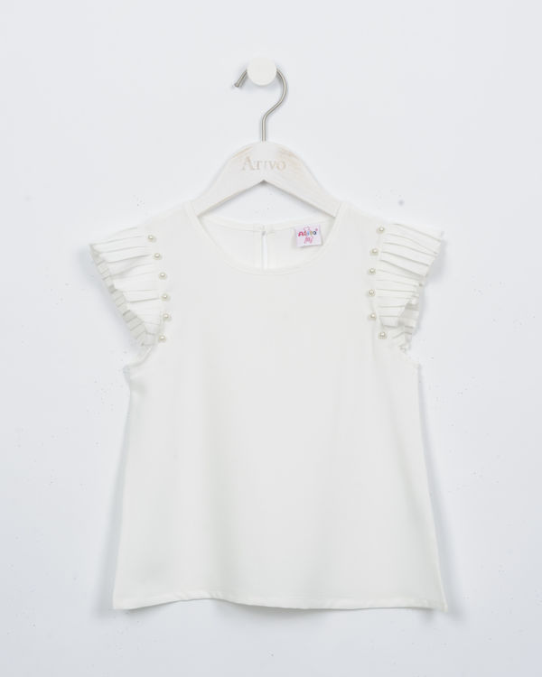 Picture of JH4492-GIRLS  HIGH QUALITY COTTON TOP WITH FRILLY SLEEVE